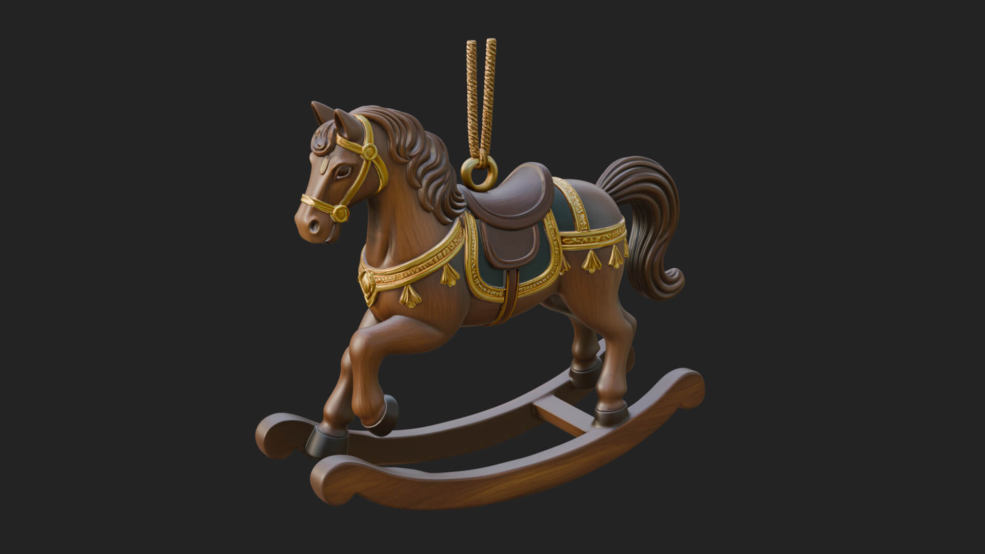 Wooden Rocking Horse Model Design 2 3D Print Model 3D Model