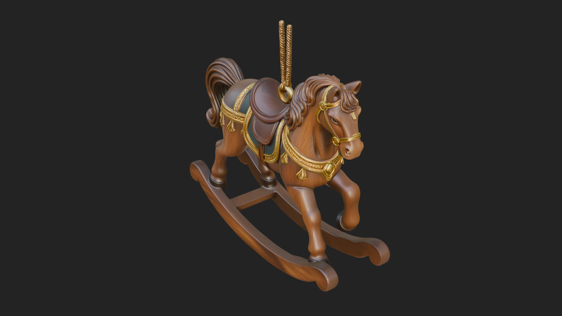 Wooden Rocking Horse Model Design 2 3D Print Model 3D Model