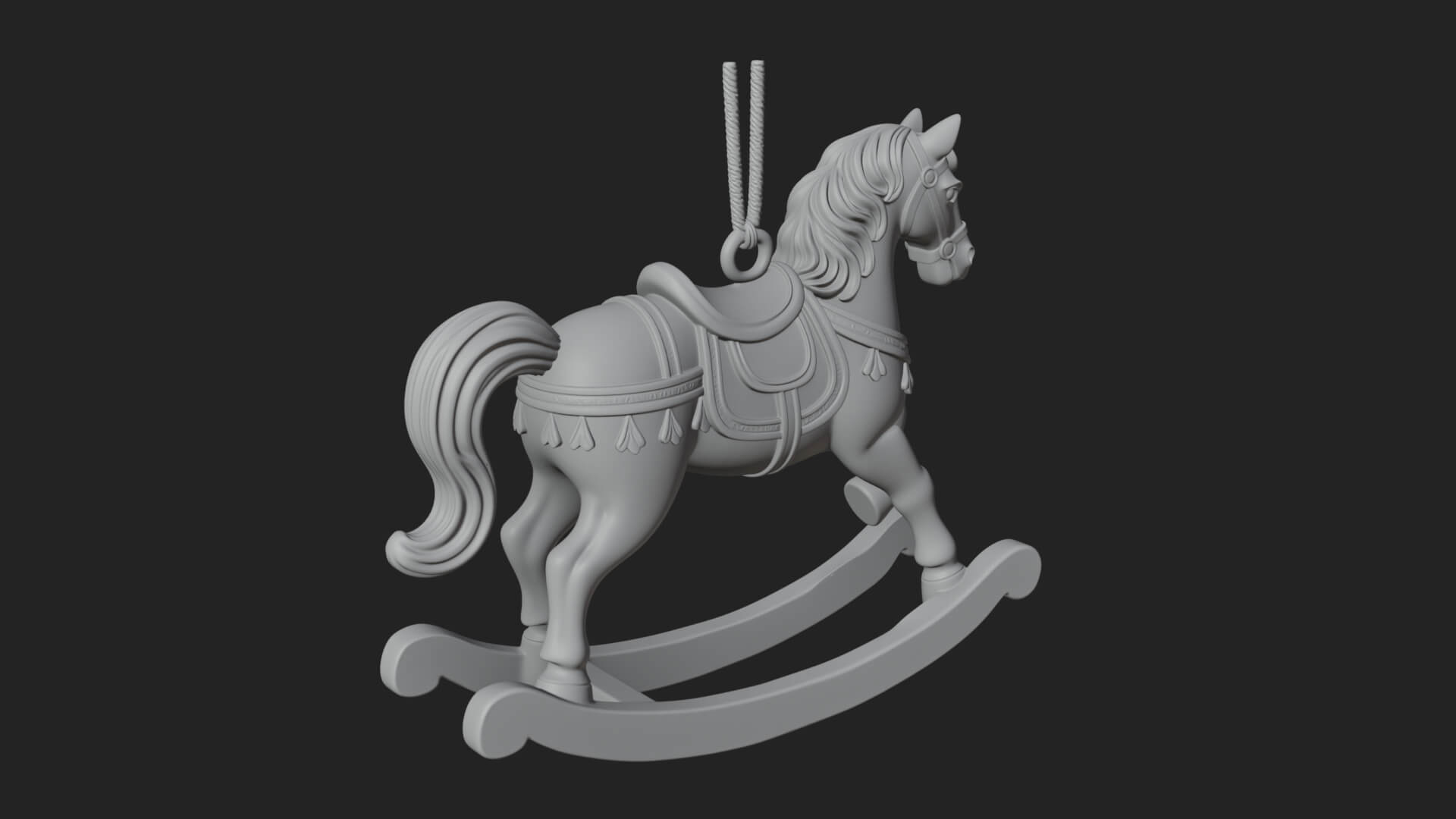 Wooden Rocking Horse Model Design 2 3D Print Model 3D Model