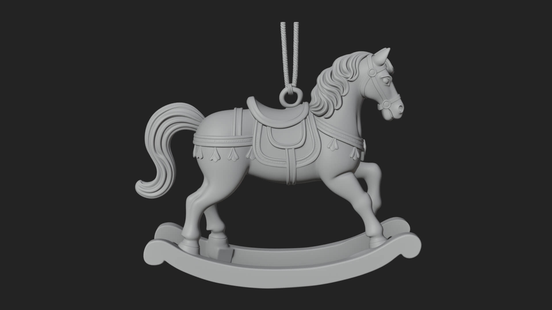 Wooden Rocking Horse Model Design 2 3D Print Model 3D Model