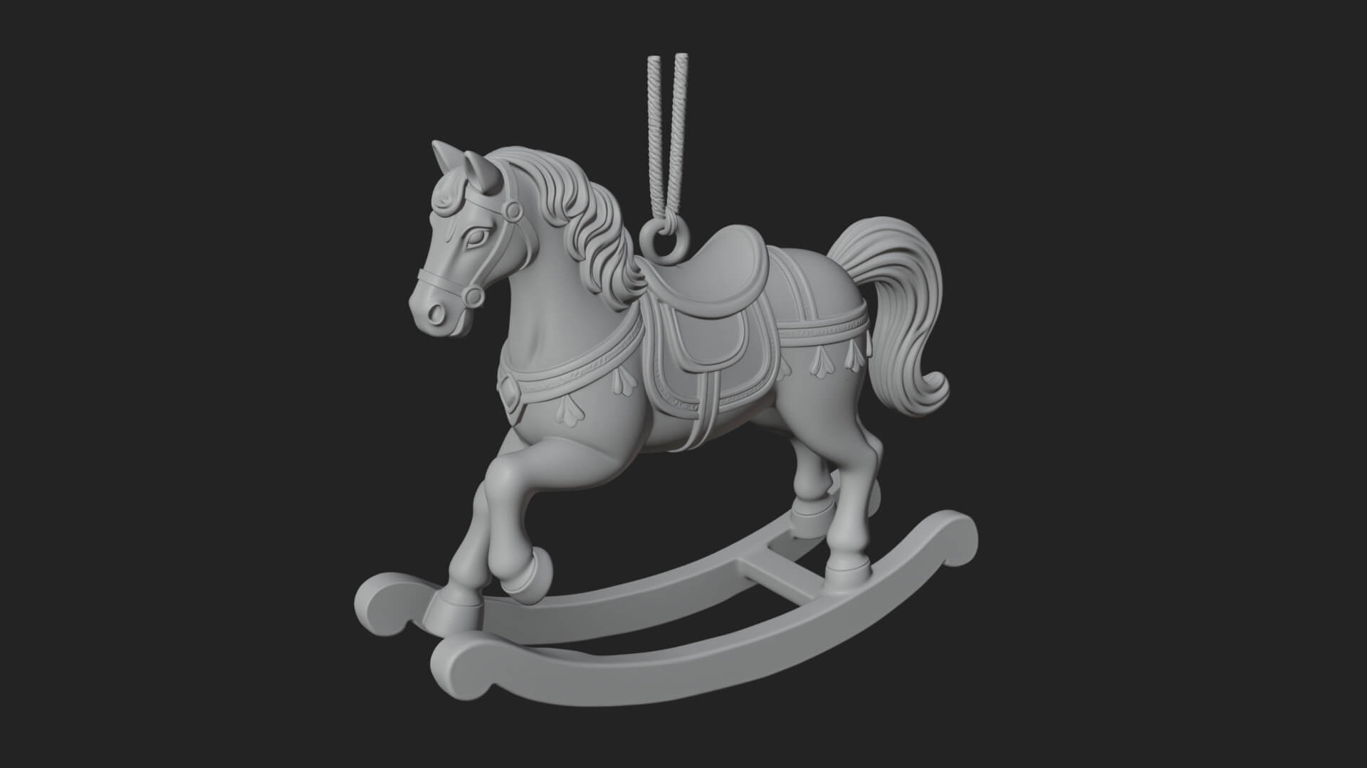 Wooden Rocking Horse Model Design 2 3D Print Model 3D Model