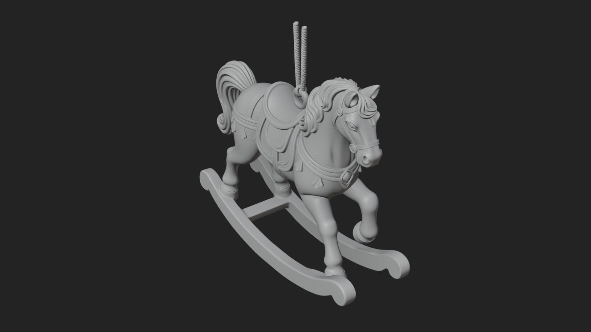 Wooden Rocking Horse Model Design 2 3D Print Model 3D Model