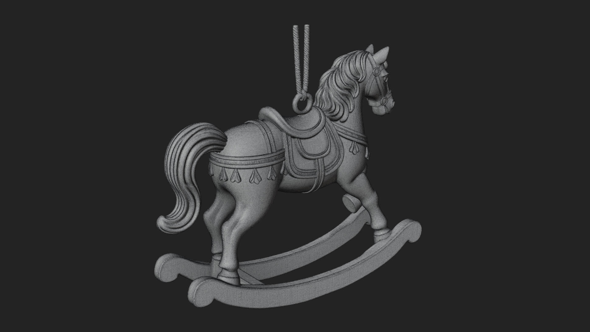 Wooden Rocking Horse Model Design 2 3D Print Model 3D Model