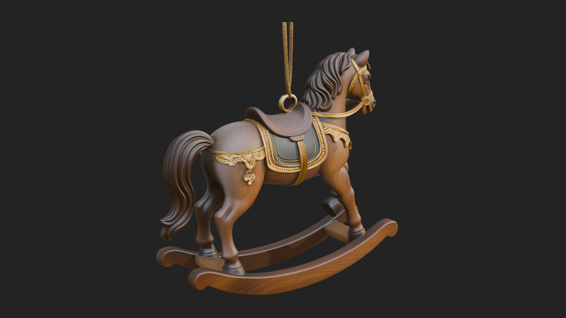 Wooden Rocking Horse Model Design 3 3D Print Model 3D Model
