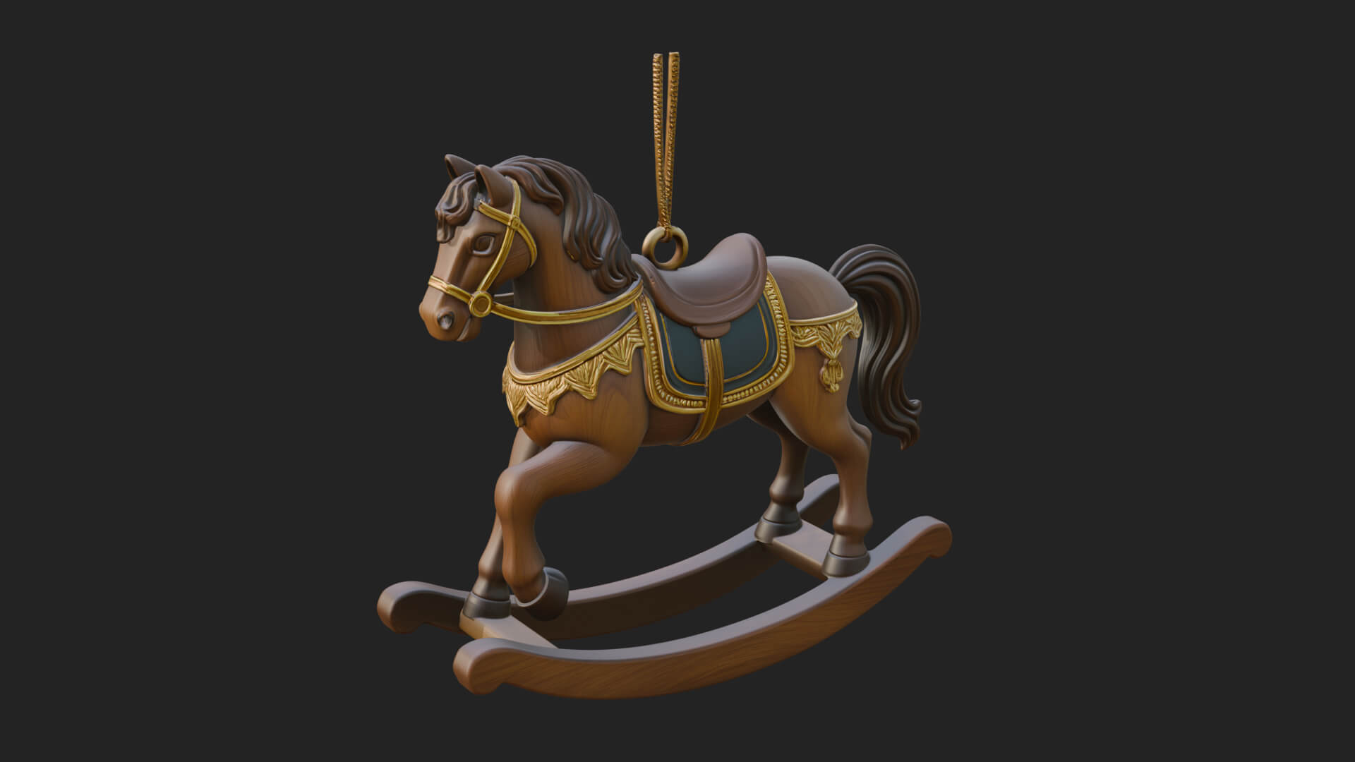 Wooden Rocking Horse Model Design 3 3D Print Model 3D Model