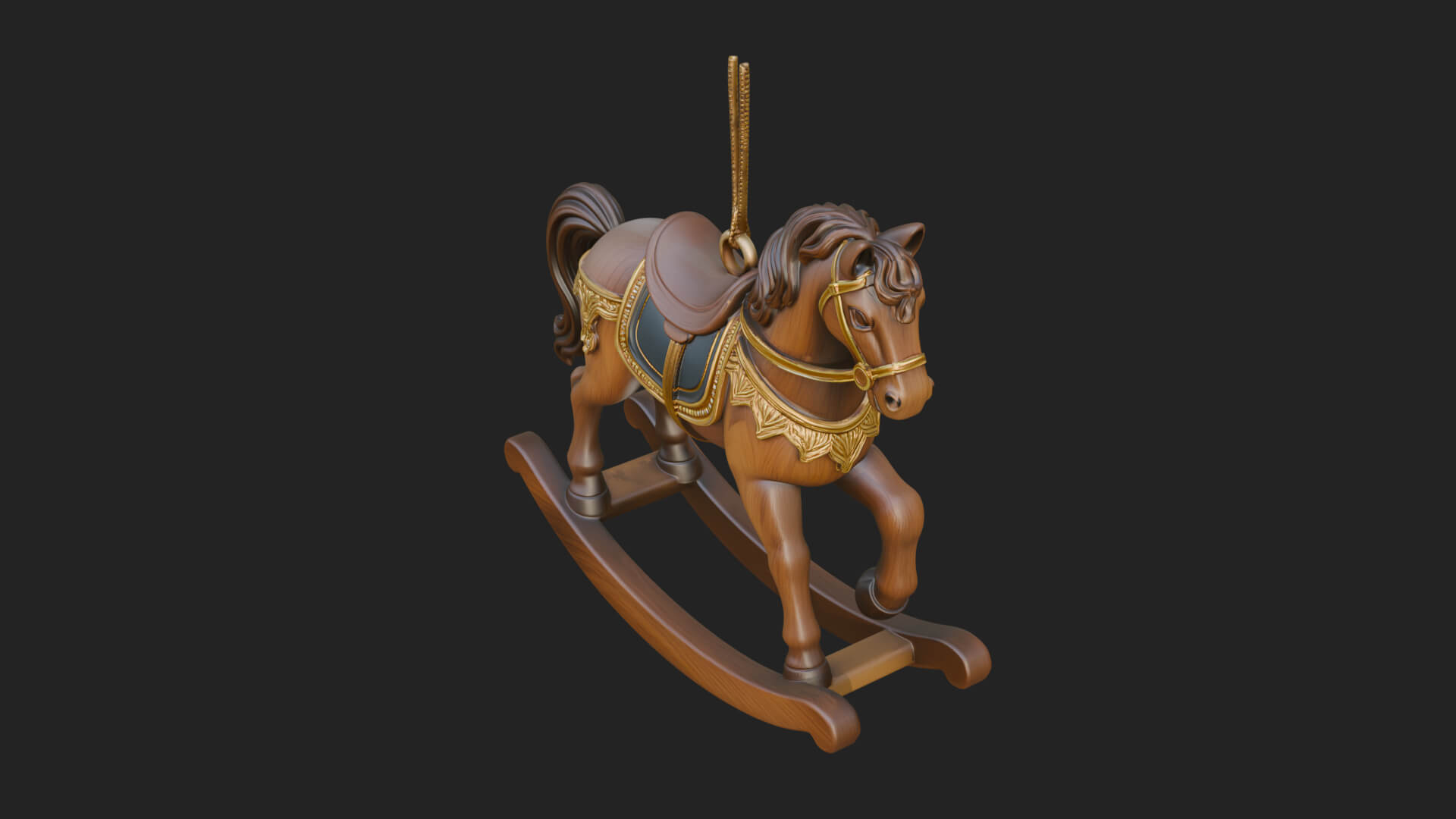 Wooden Rocking Horse Model Design 3 3D Print Model 3D Model