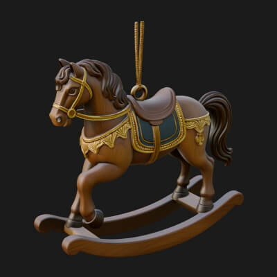 Wooden Rocking Horse Model Design 3 3D Print Model
