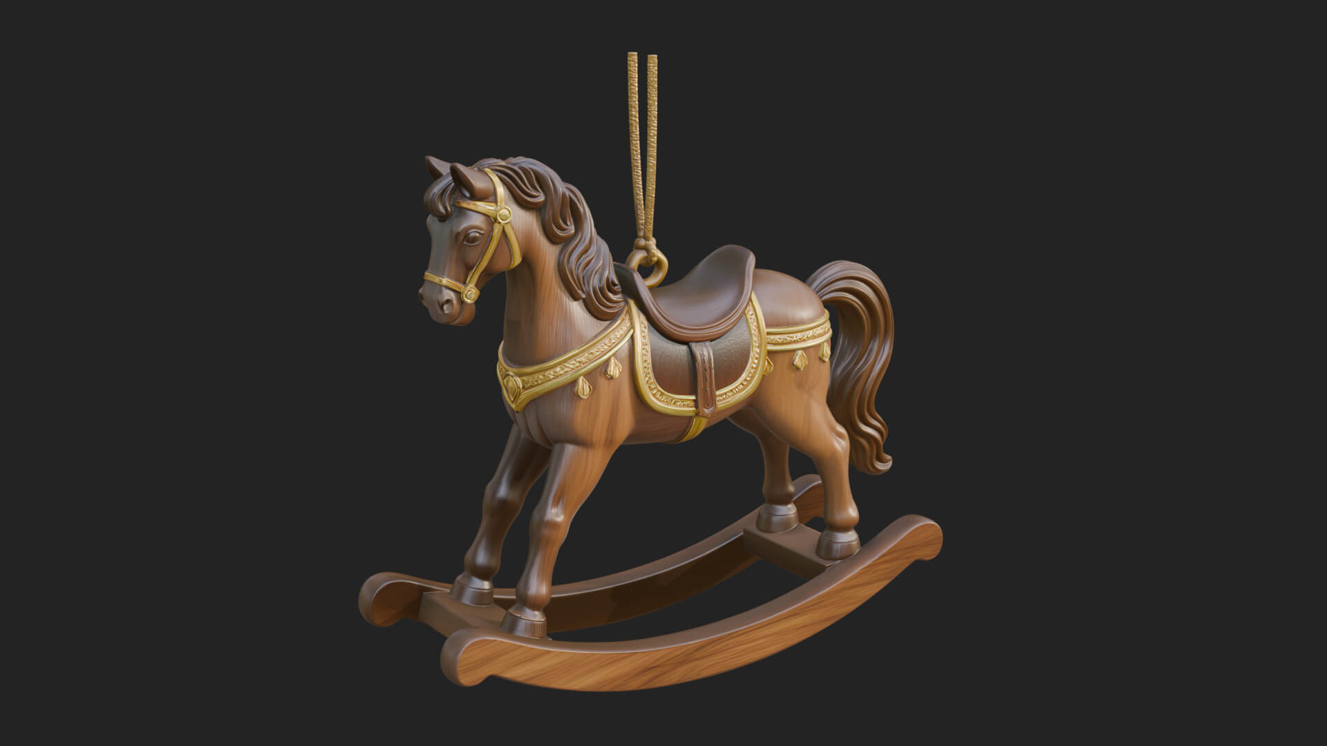 Wooden Rocking Horse Model Design 4 3D Print Model 3D Model