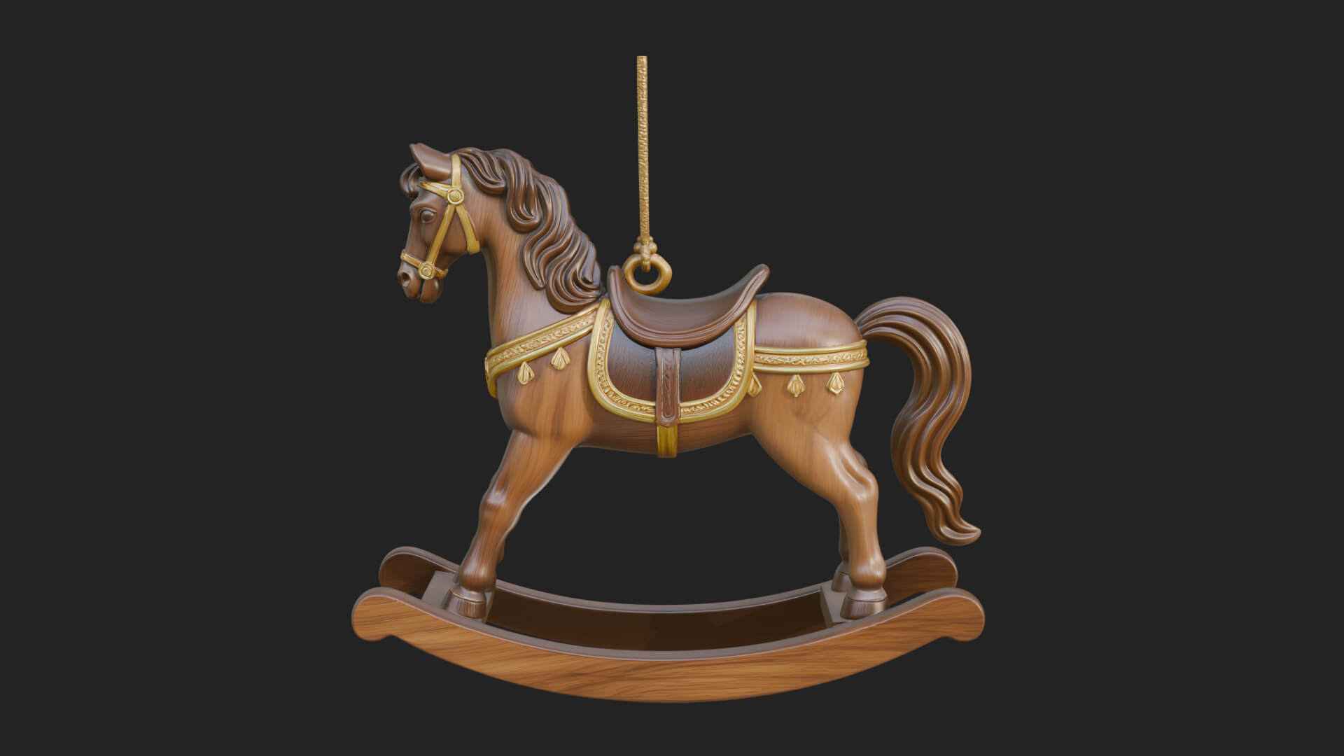 Wooden Rocking Horse Model Design 4 3D Print Model 3D Model