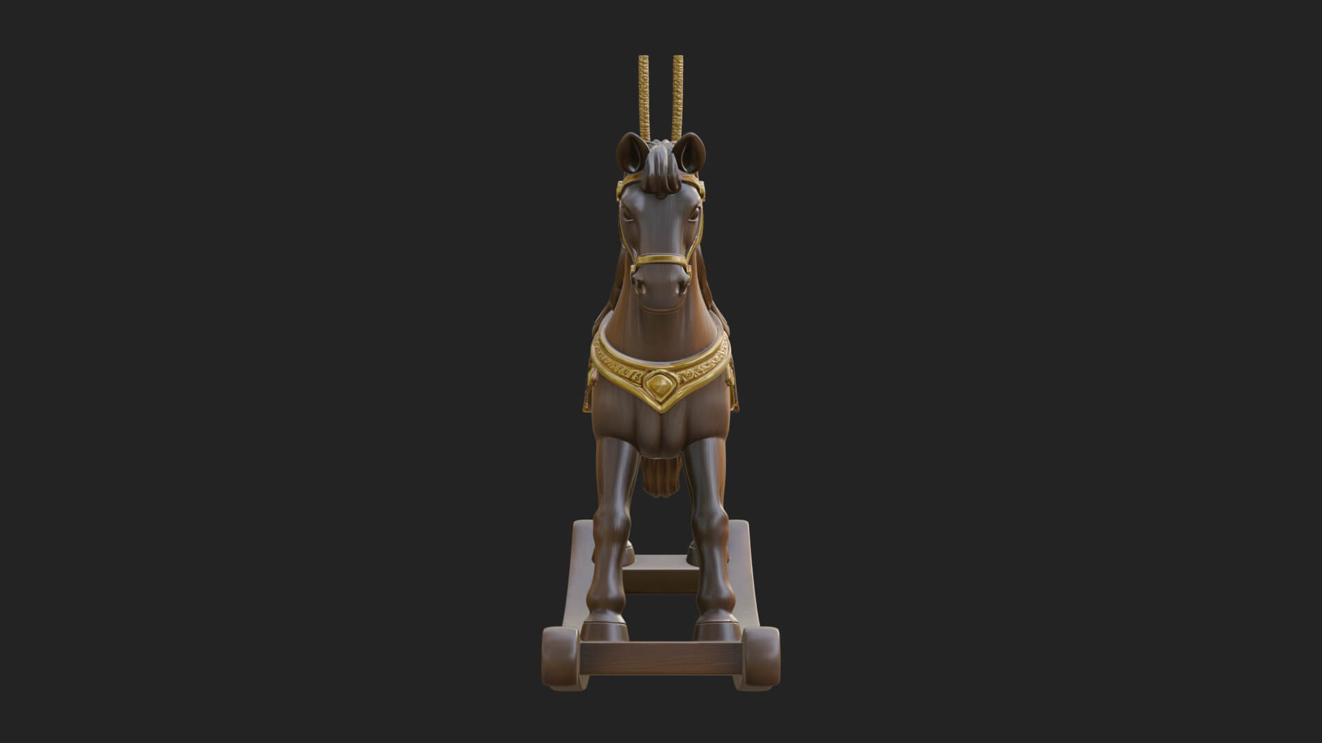 Wooden Rocking Horse Model Design 4 3D Print Model 3D Model