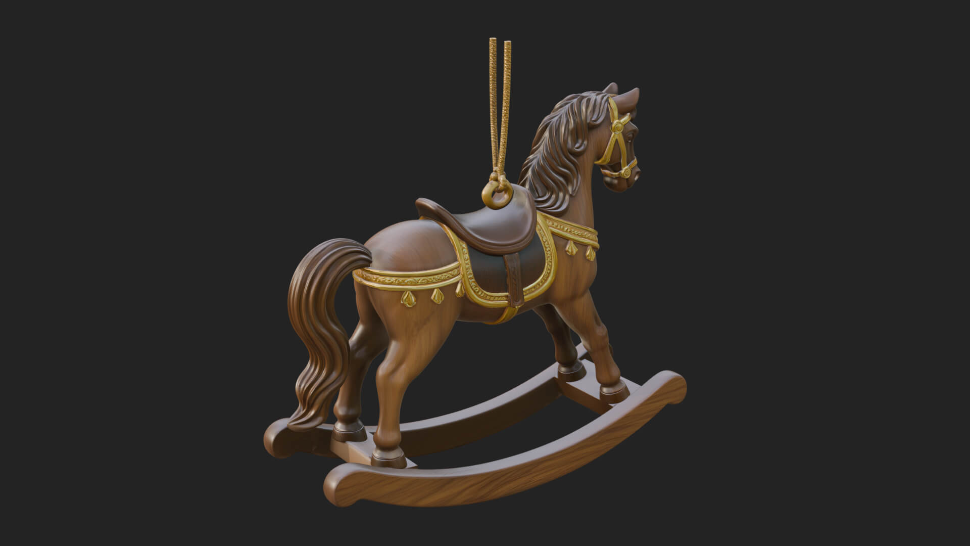 Wooden Rocking Horse Model Design 4 3D Print Model 3D Model