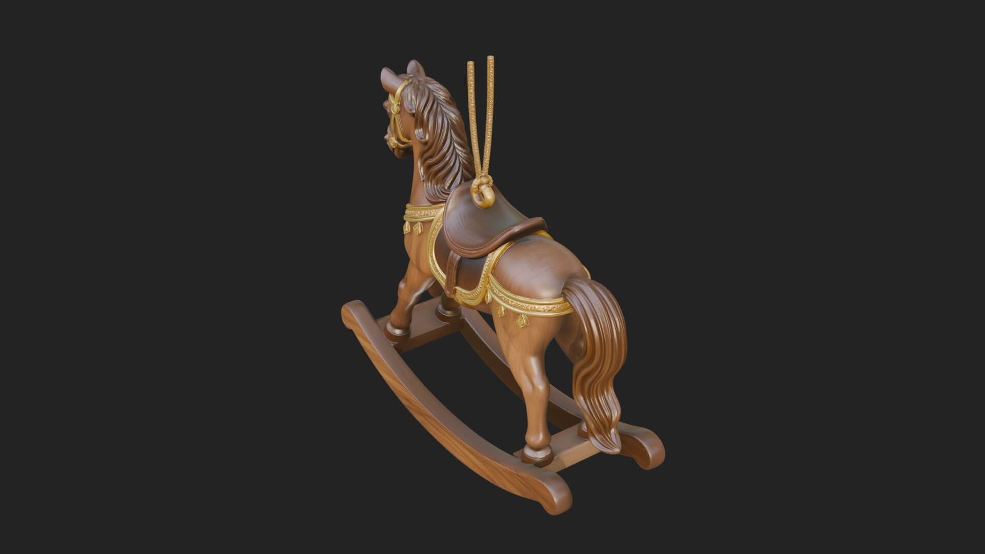 Wooden Rocking Horse Model Design 4 3D Print Model 3D Model