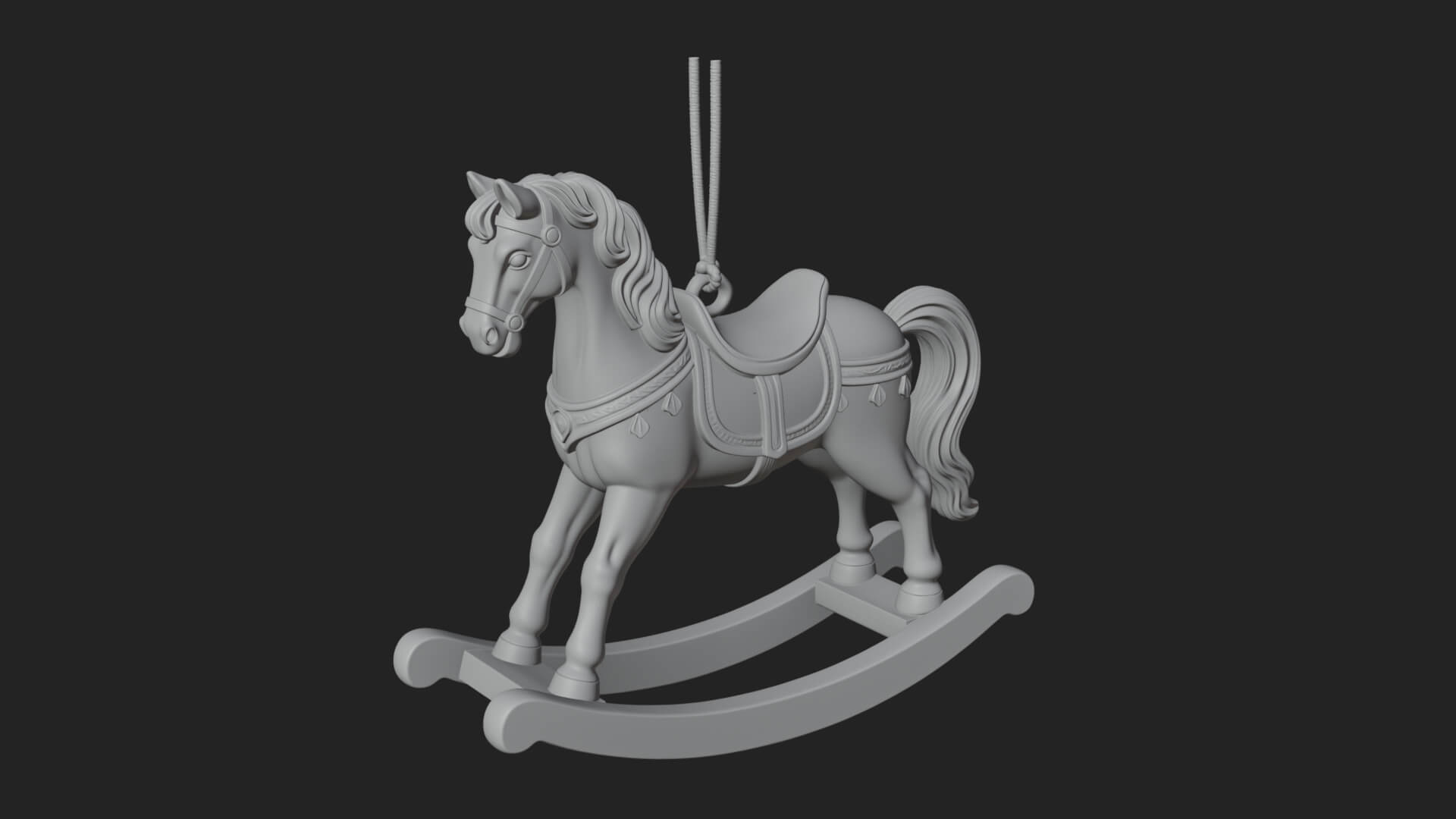 Wooden Rocking Horse Model Design 4 3D Print Model 3D Model