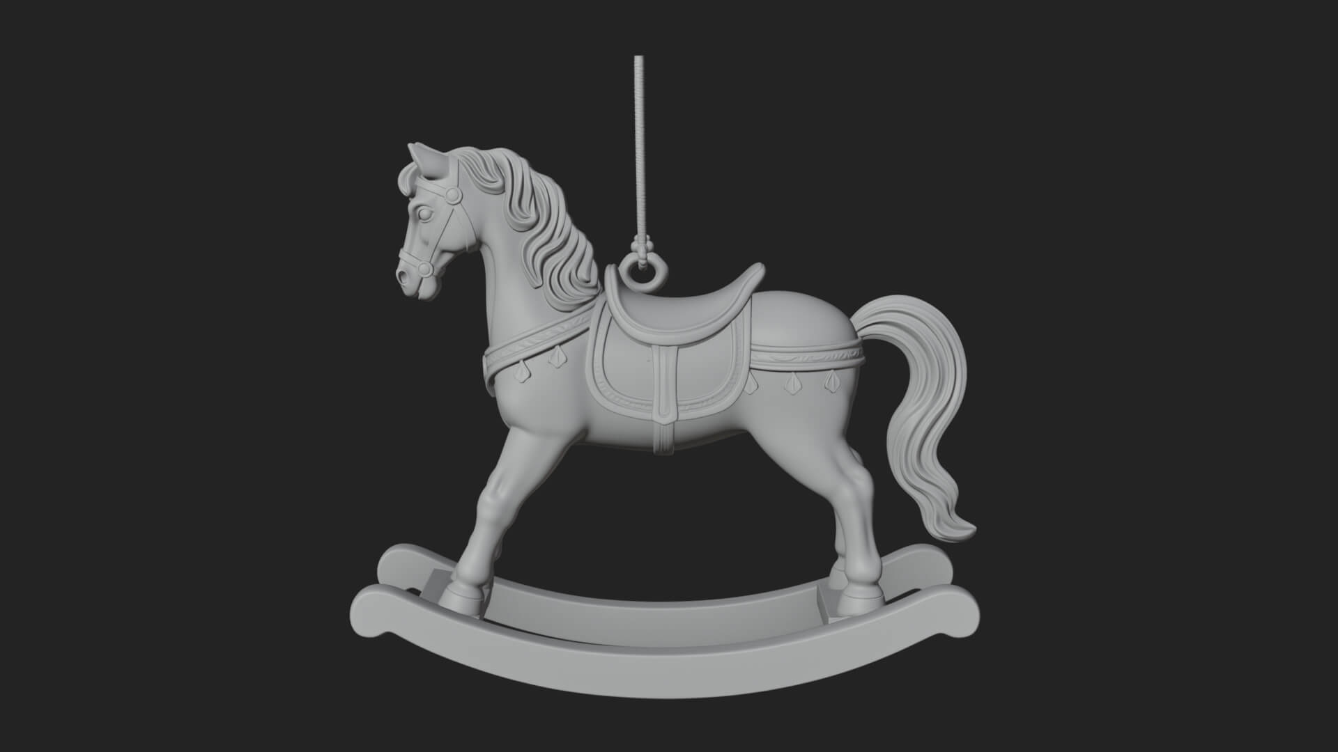 Wooden Rocking Horse Model Design 4 3D Print Model 3D Model