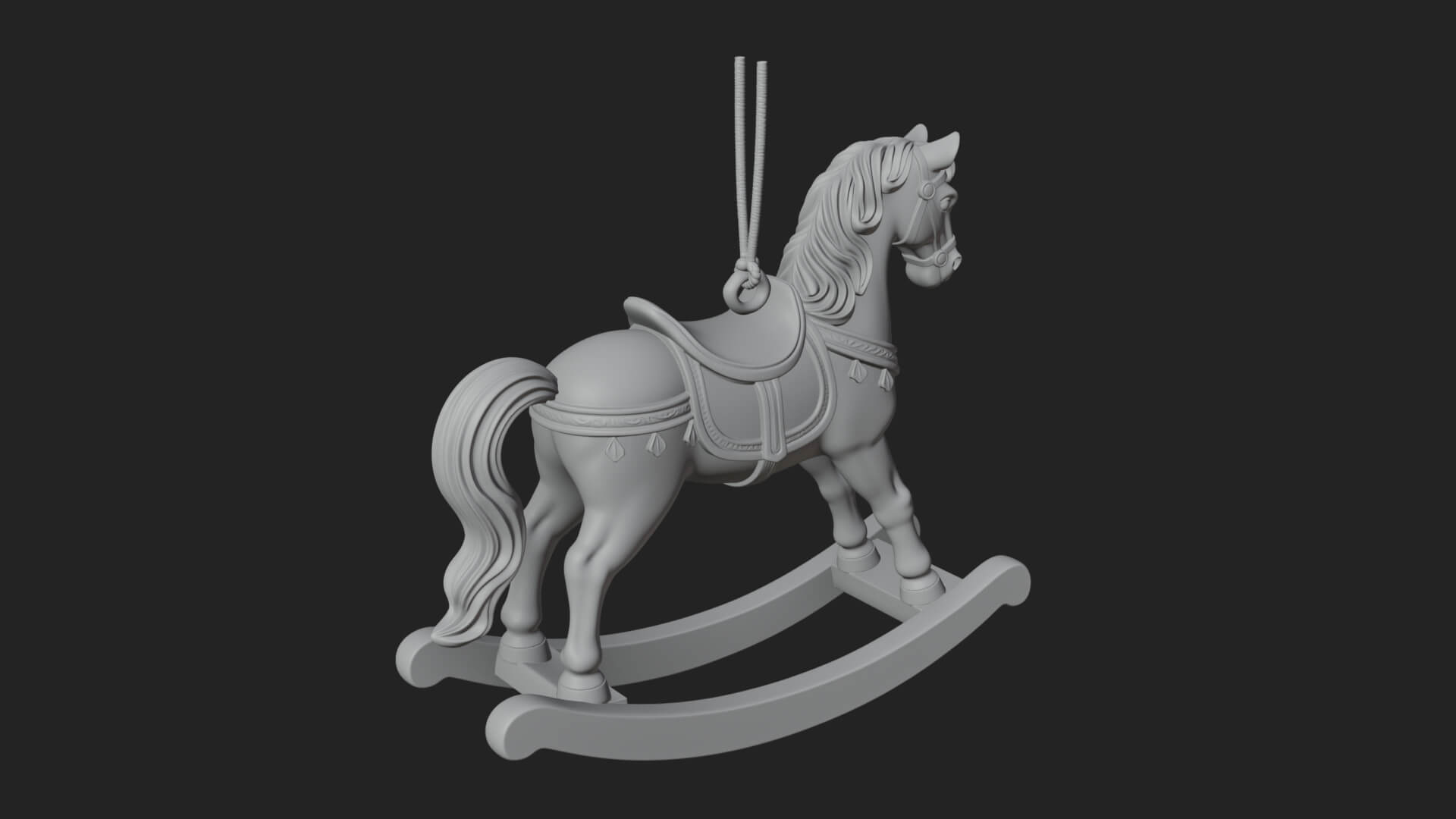 Wooden Rocking Horse Model Design 4 3D Print Model 3D Model