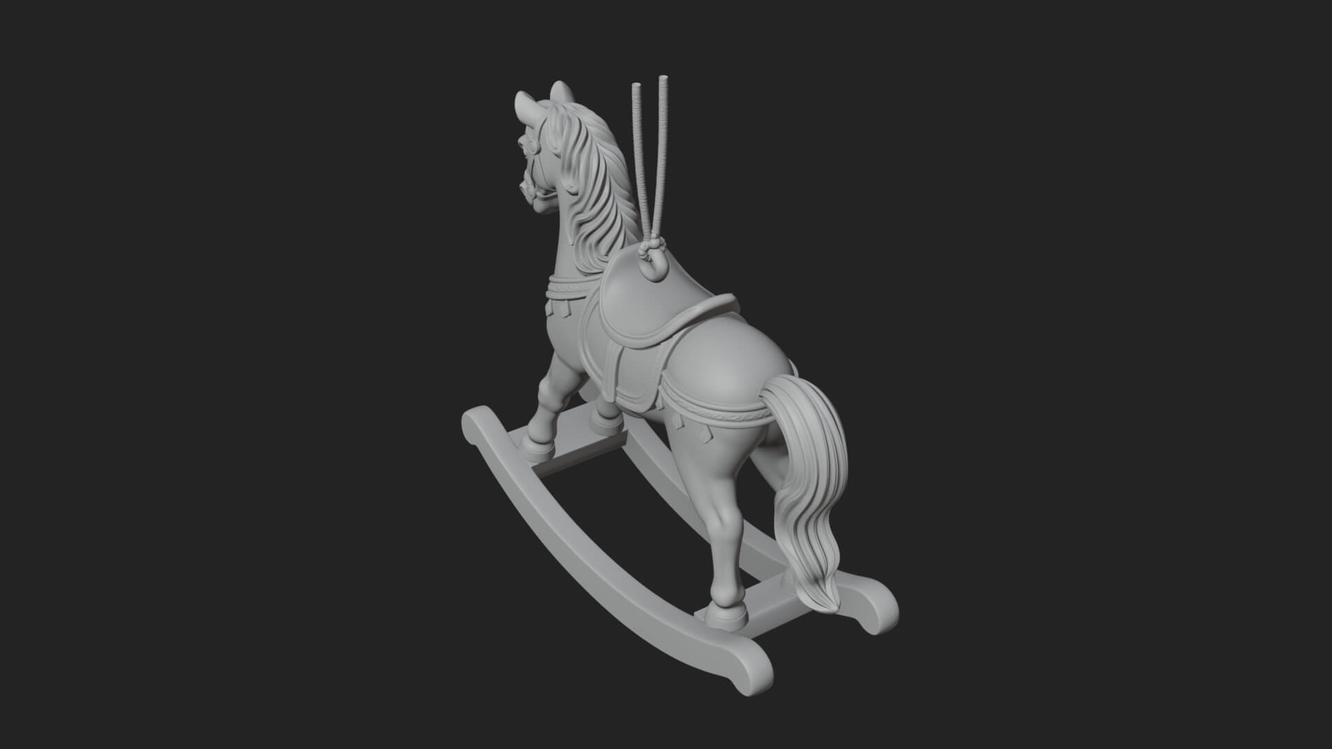 Wooden Rocking Horse Model Design 4 3D Print Model 3D Model
