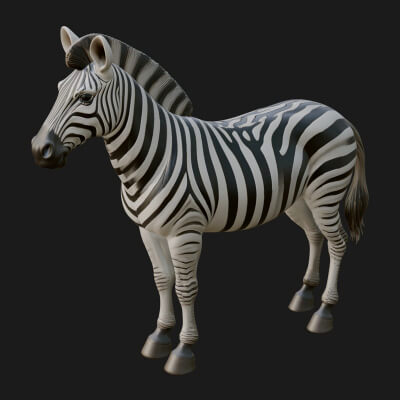 Zebra Statue Design 1 3D Print Model