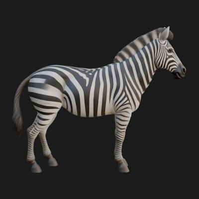 Zebra Statue Design 2 3D Print Model