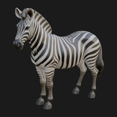 Zebra Statue Design 3 3D Print Model