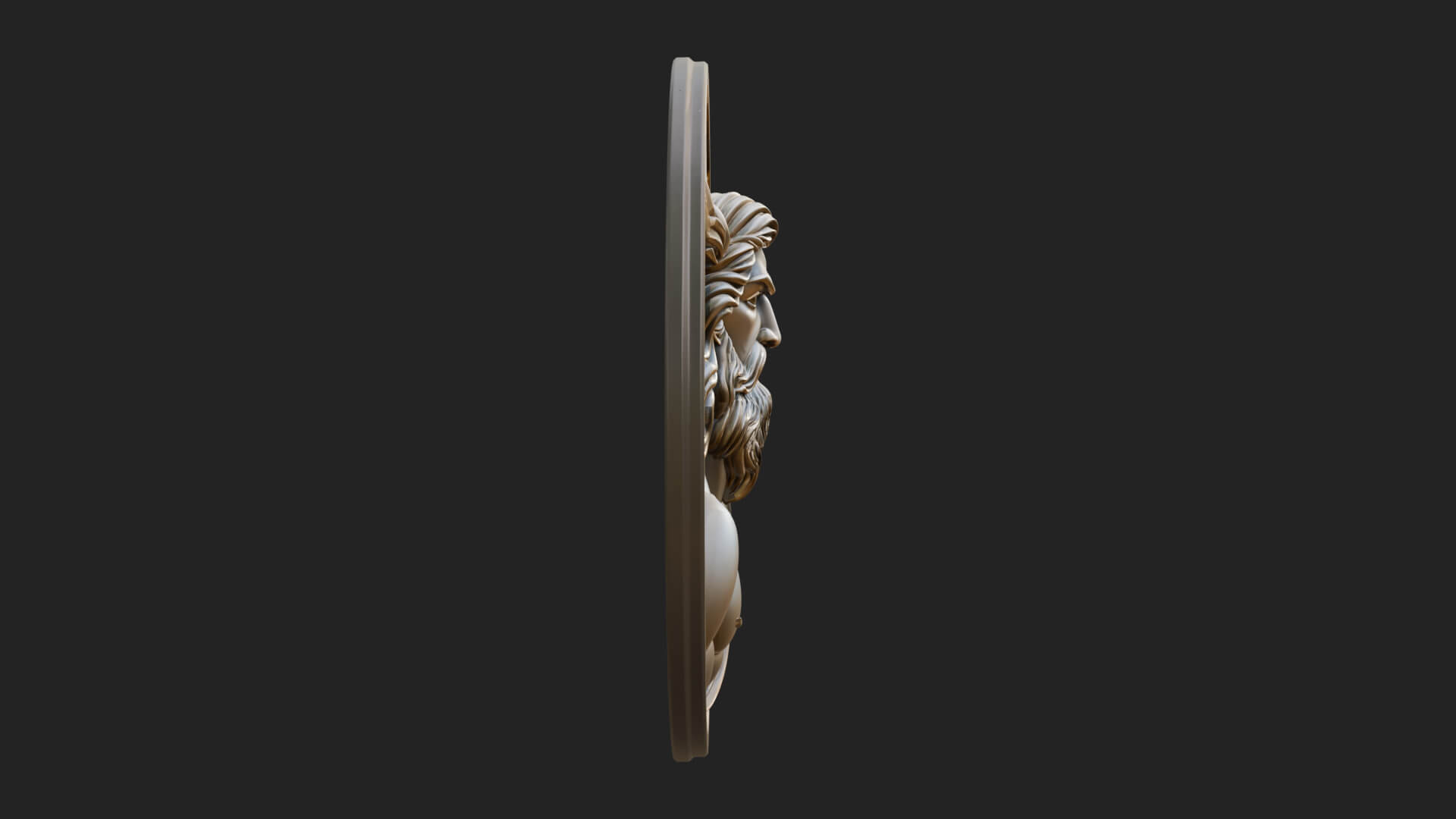 Zeus Relief Medallion Pendant Design 10 3D Print Model 3D Model