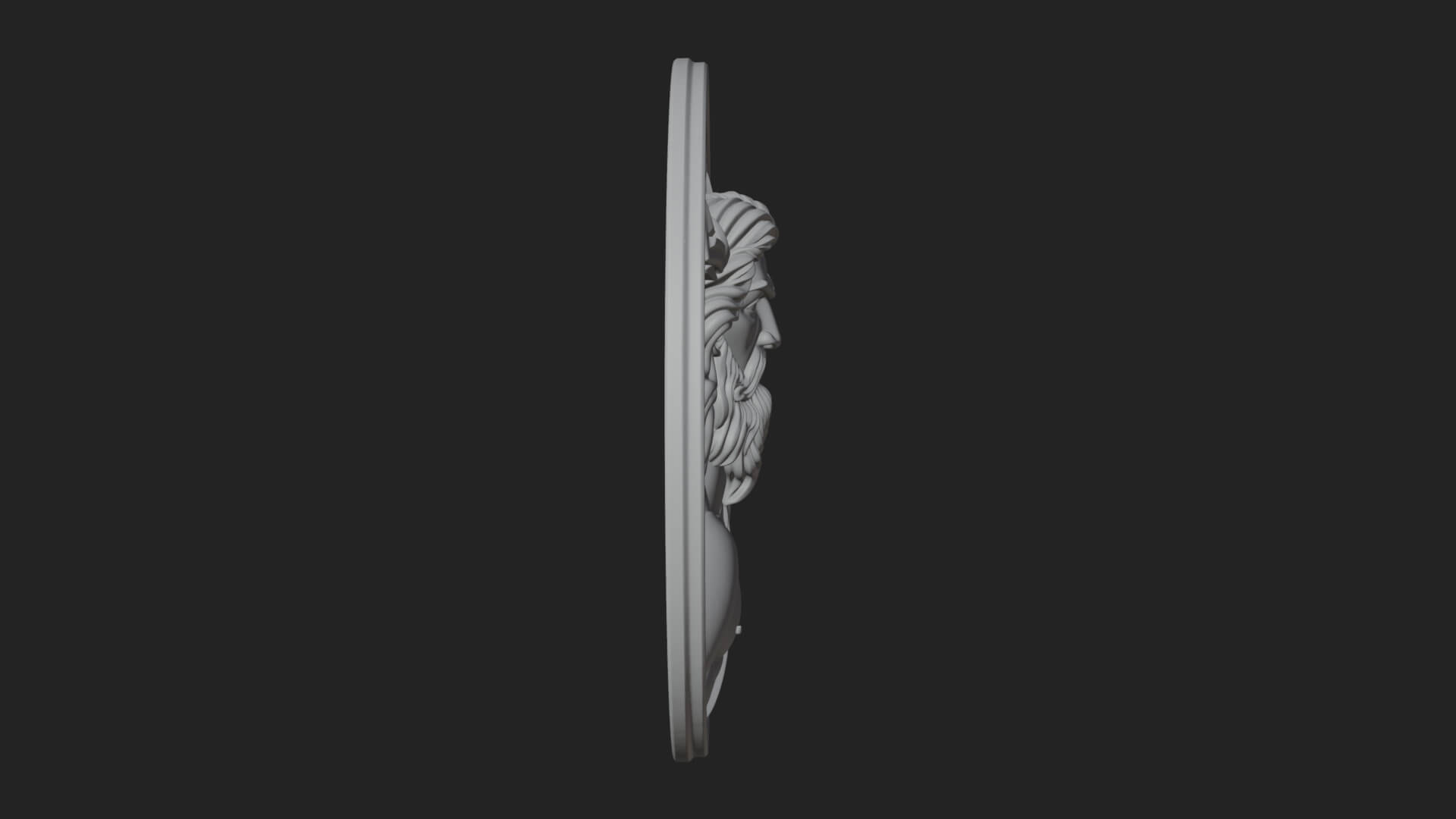 Zeus Relief Medallion Pendant Design 10 3D Print Model 3D Model