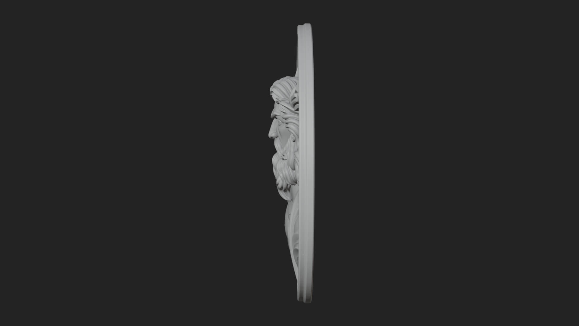 Zeus Relief Medallion Pendant Design 10 3D Print Model 3D Model
