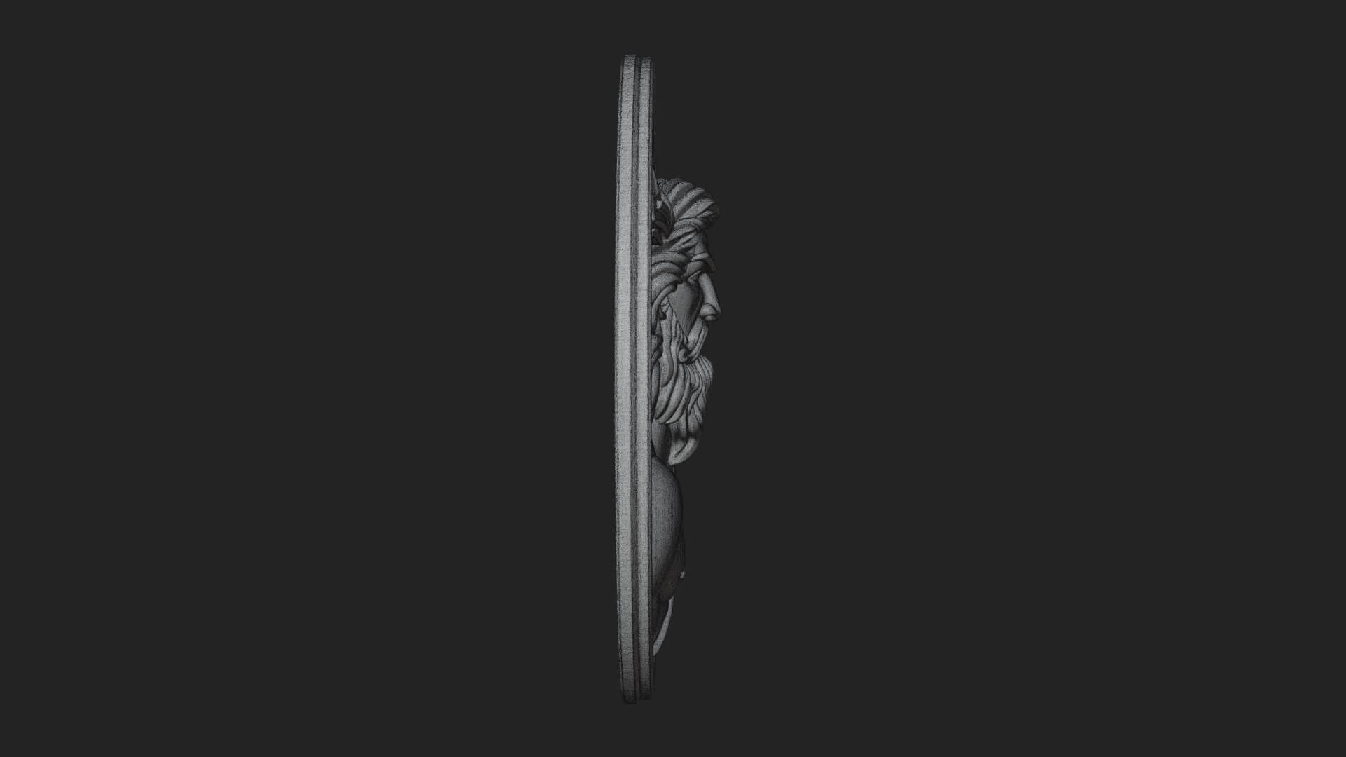 Zeus Relief Medallion Pendant Design 10 3D Print Model 3D Model