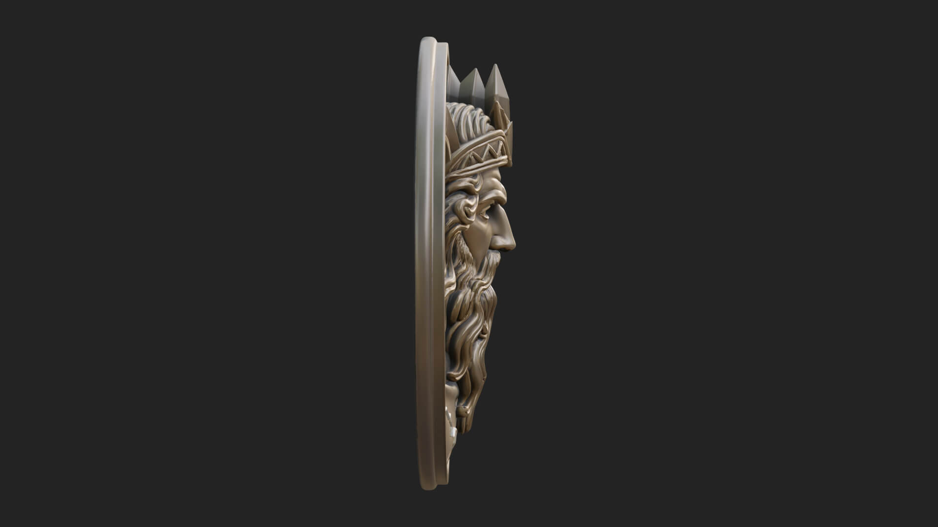 Zeus Relief Medallion Pendant Design 11 3D Print Model 3D Model
