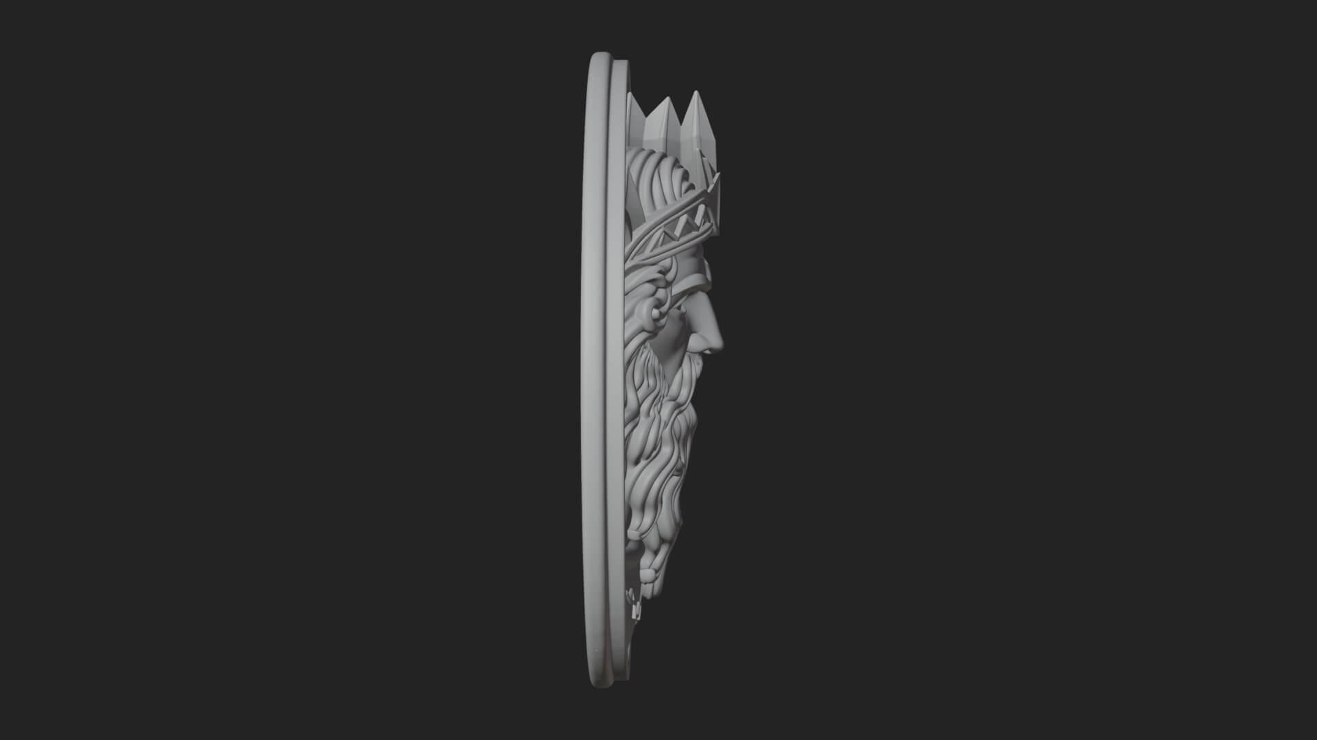 Zeus Relief Medallion Pendant Design 11 3D Print Model 3D Model