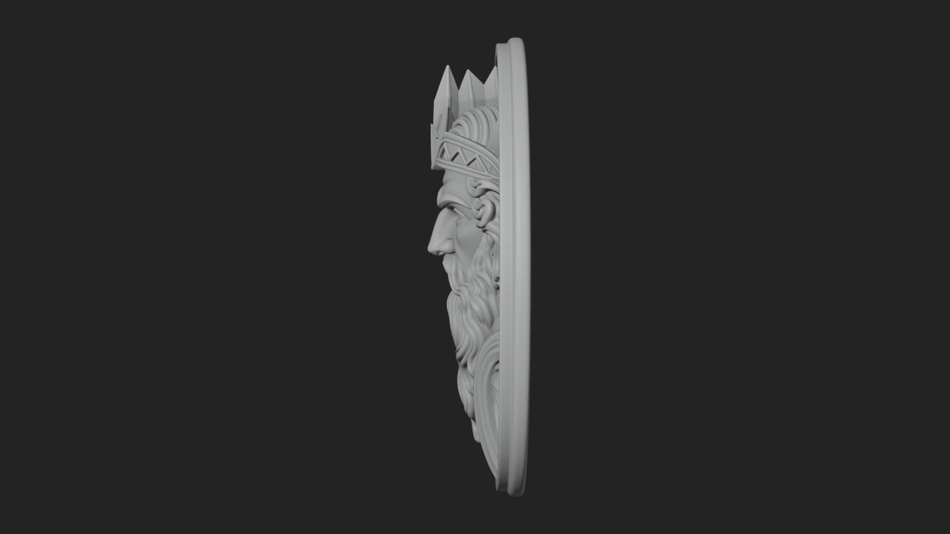 Zeus Relief Medallion Pendant Design 11 3D Print Model 3D Model