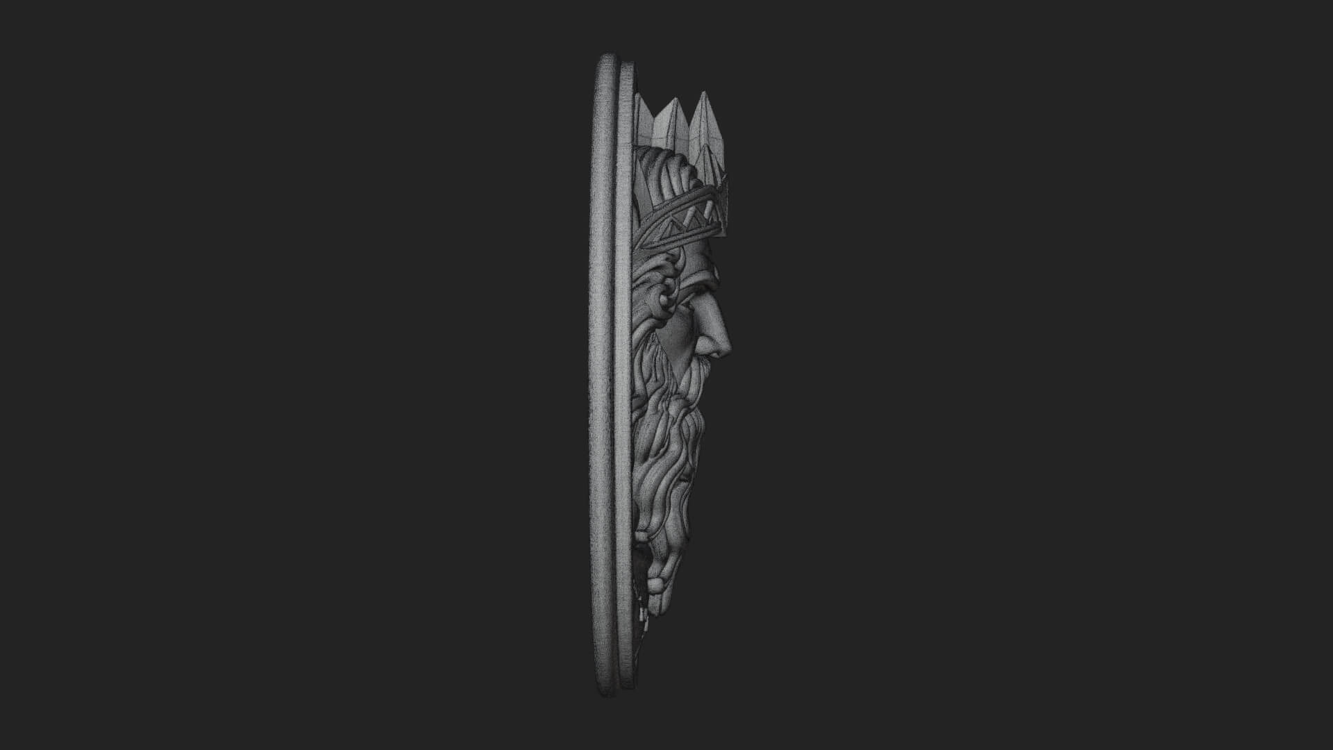 Zeus Relief Medallion Pendant Design 11 3D Print Model 3D Model