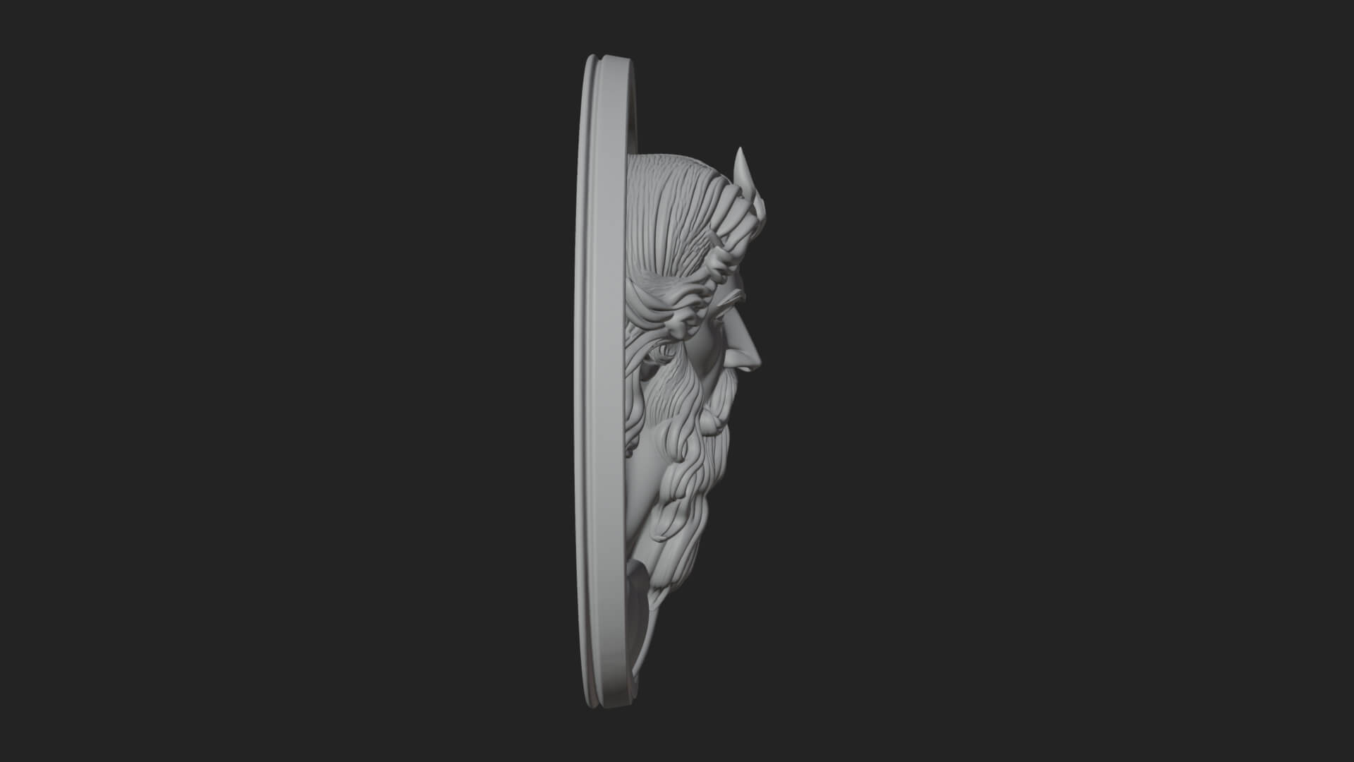Zeus Relief Medallion Pendant Design 12 3D Print Model 3D Model