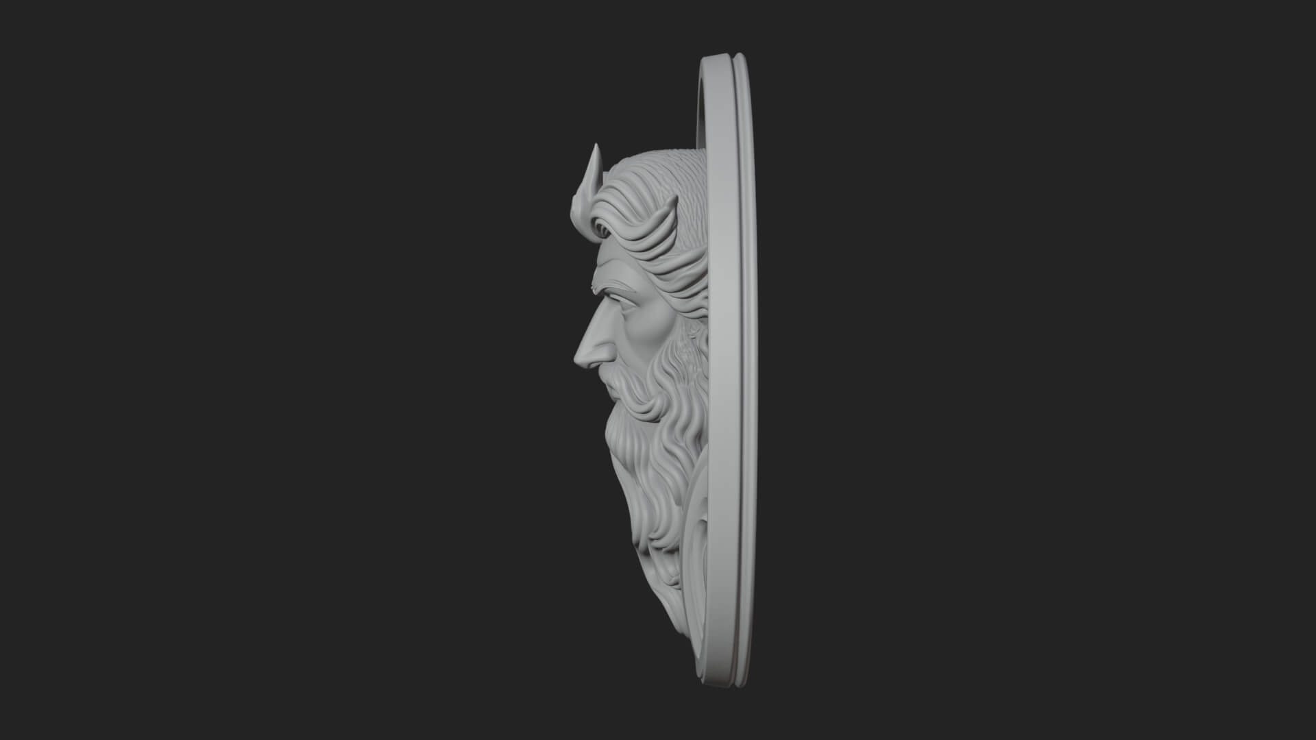 Zeus Relief Medallion Pendant Design 12 3D Print Model 3D Model