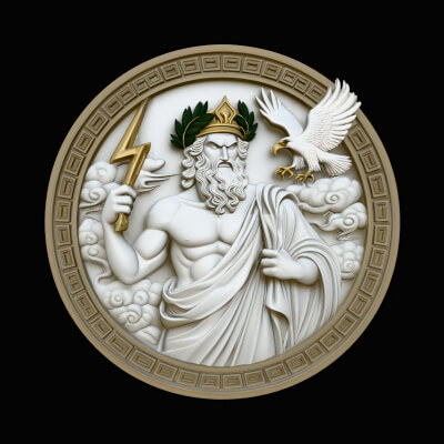 Zeus Relief Medallion Pendant Design 5 3D Print Model