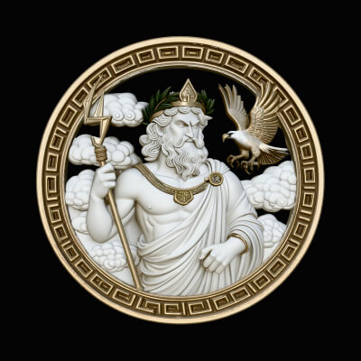 Zeus Relief Medallion Pendant Design 6 3D Print Model