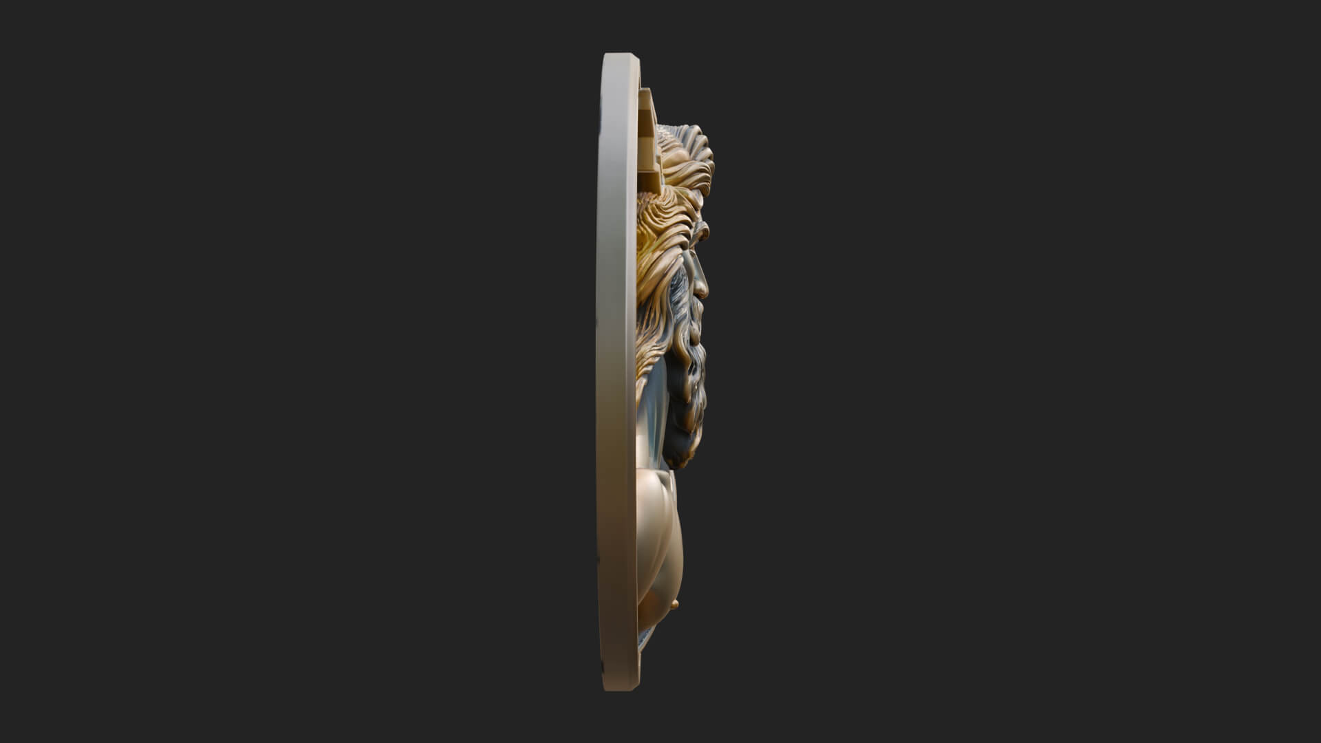 Zeus Relief Medallion Pendant Design 9 3D Print Model 3D Model