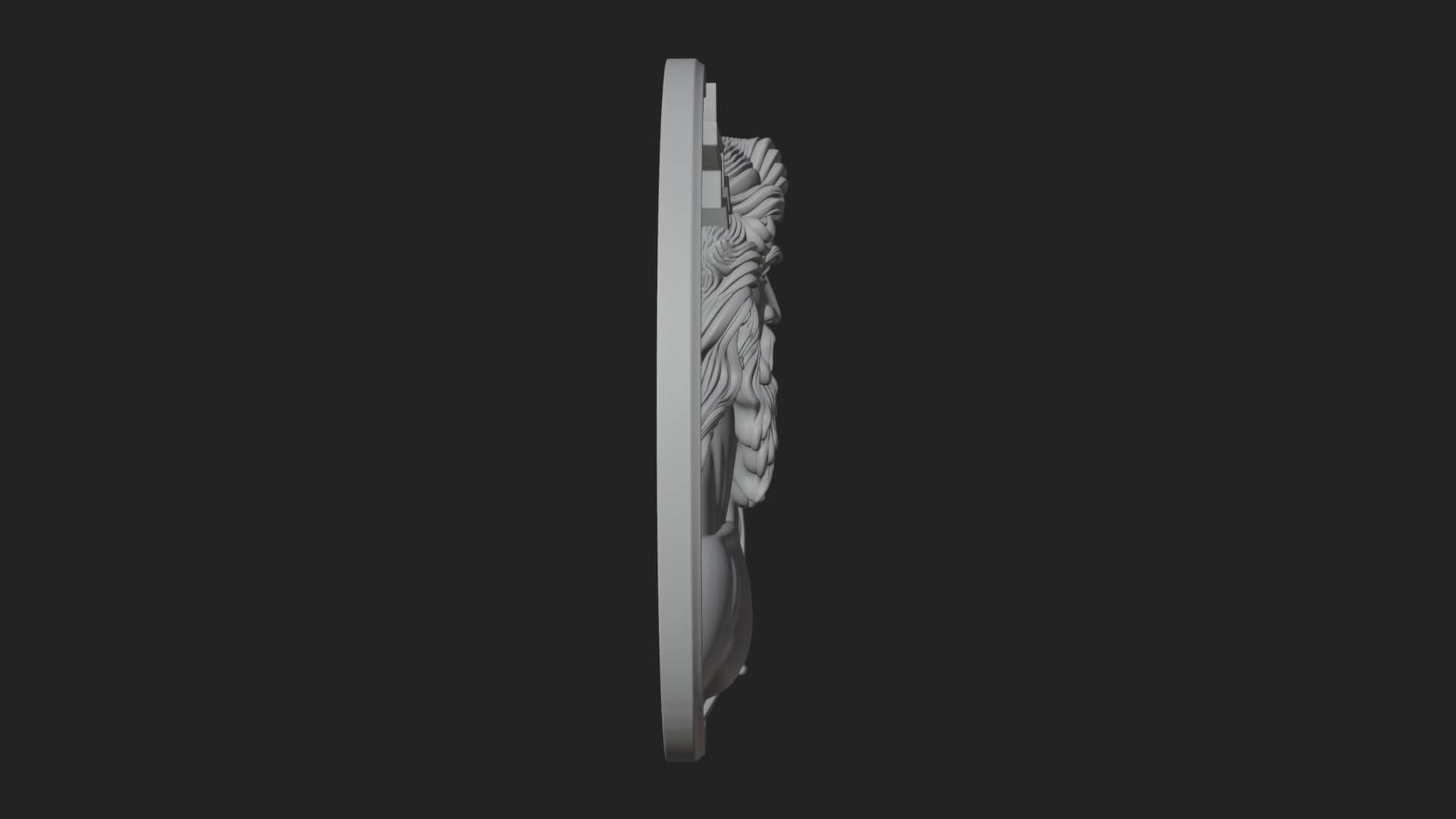 Zeus Relief Medallion Pendant Design 9 3D Print Model 3D Model