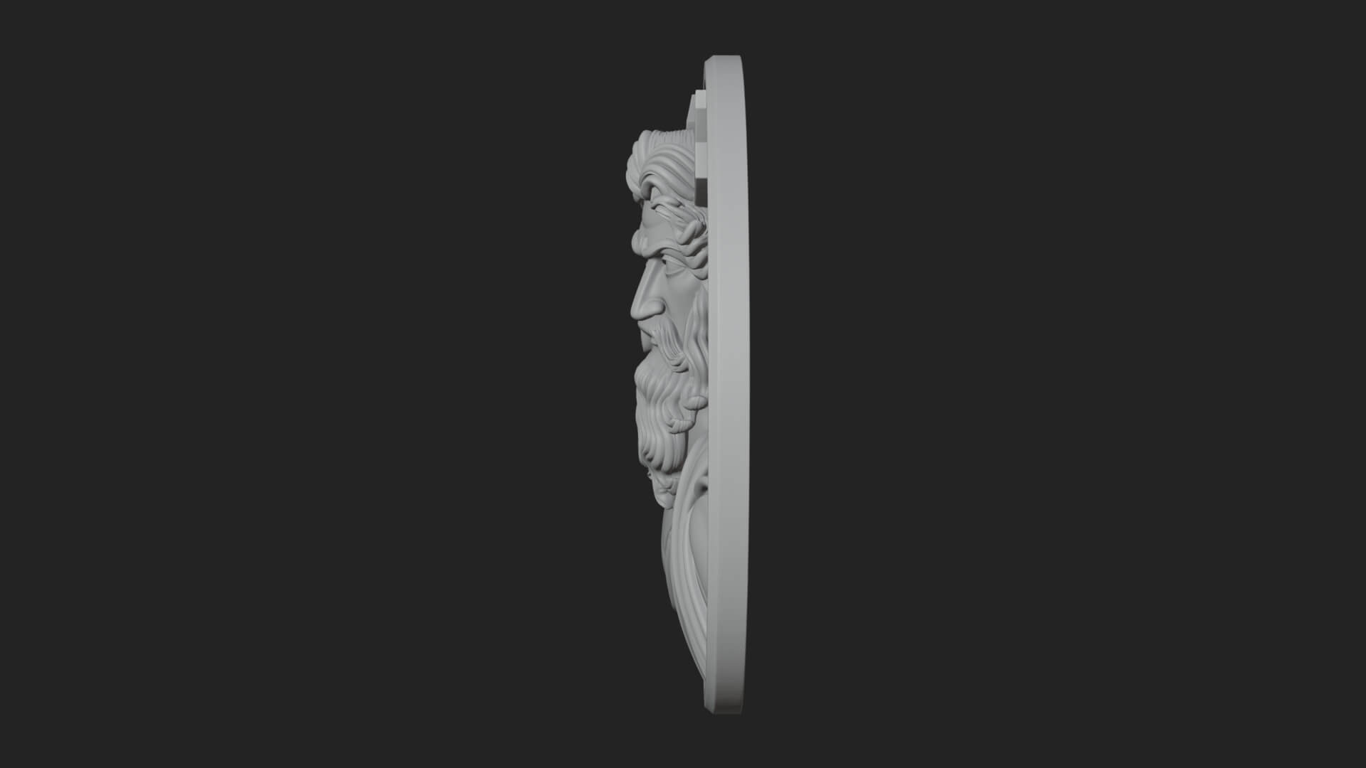 Zeus Relief Medallion Pendant Design 9 3D Print Model 3D Model