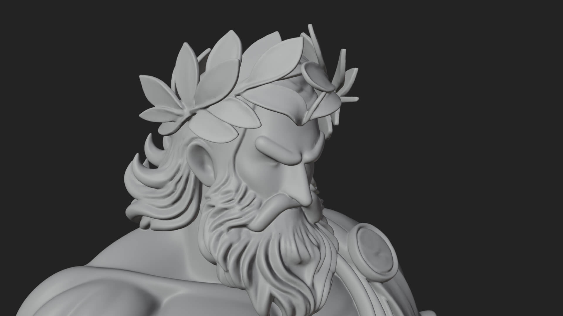 Zeus with Lightning Bolt Statue Design 21 3D Print Model 3D Model