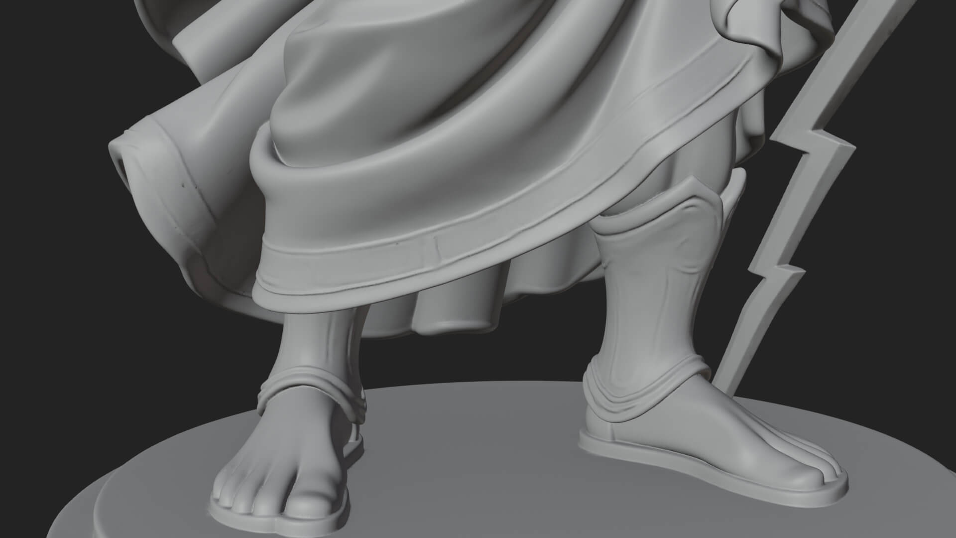 Zeus with Lightning Bolt Statue Design 21 3D Print Model 3D Model