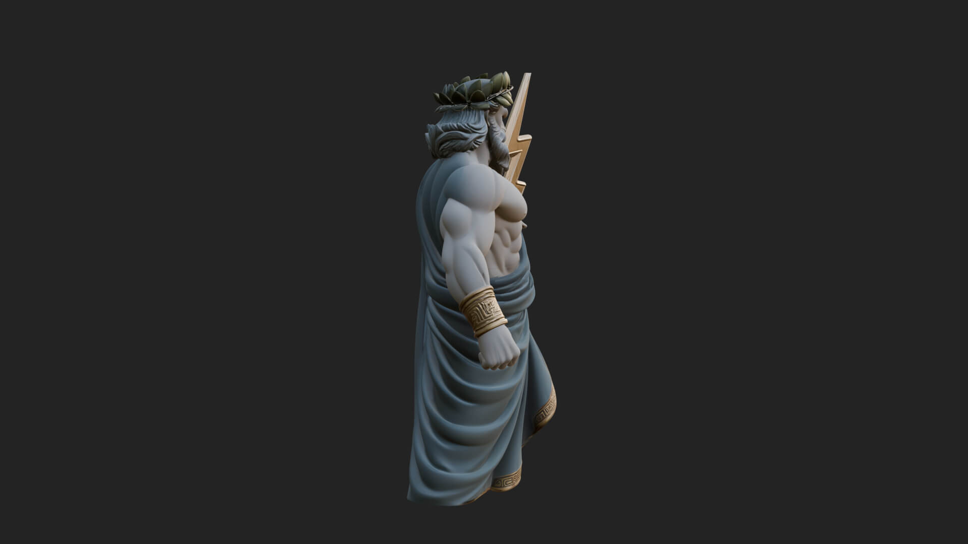 Zeus with Lightning Bolt Statue Design 22 3D Print Model 3D Model