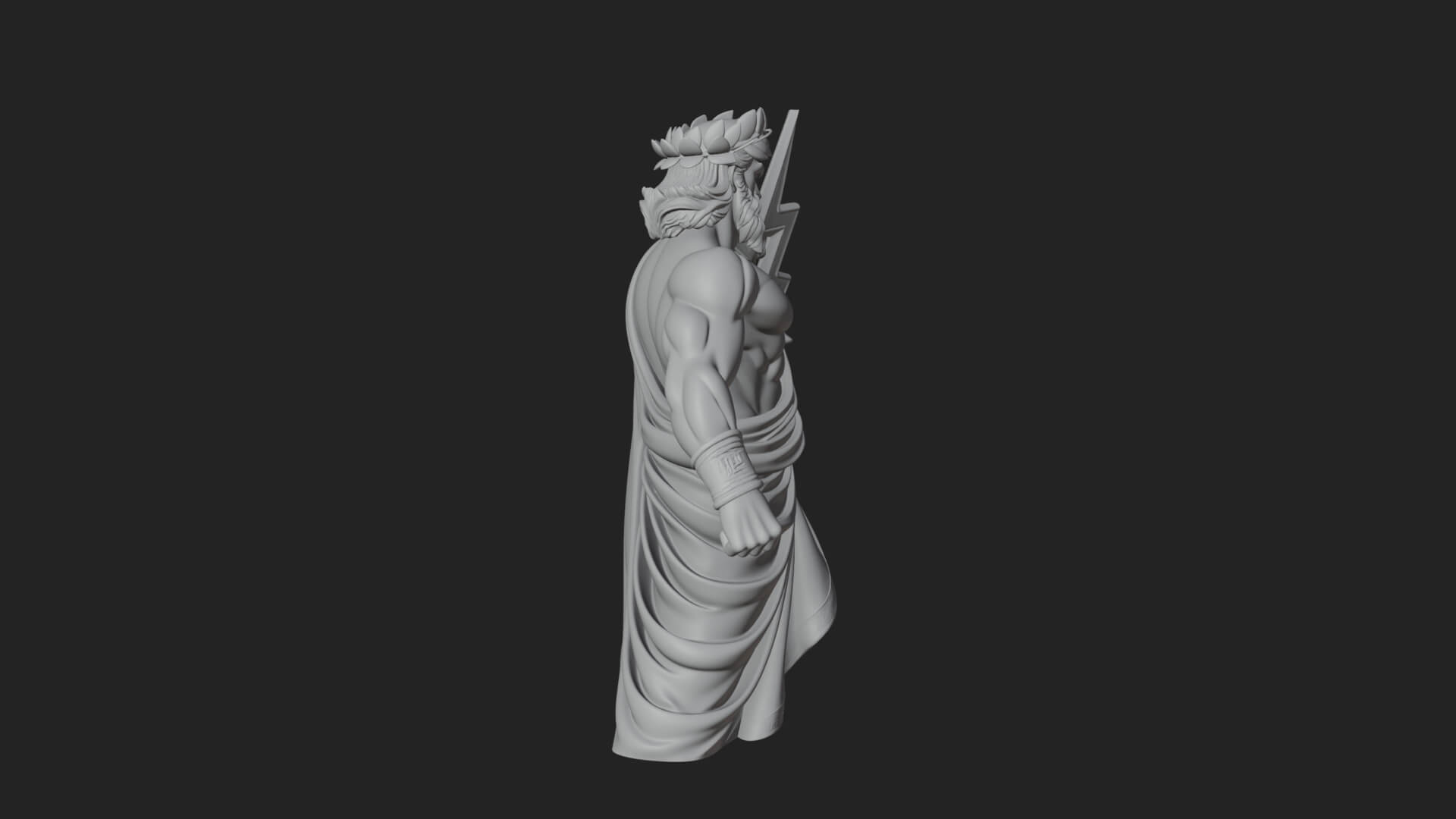 Zeus with Lightning Bolt Statue Design 22 3D Print Model 3D Model