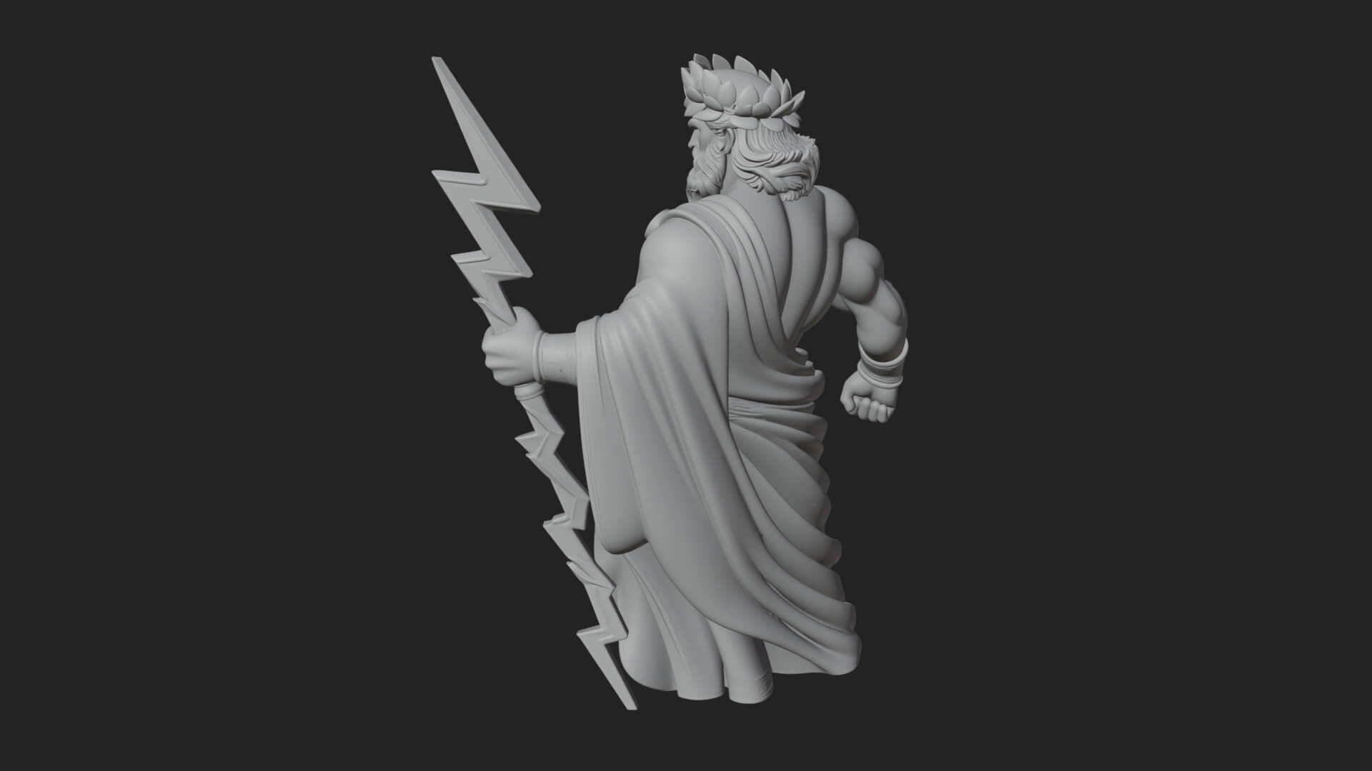 Zeus with Lightning Bolt Statue Design 22 3D Print Model 3D Model
