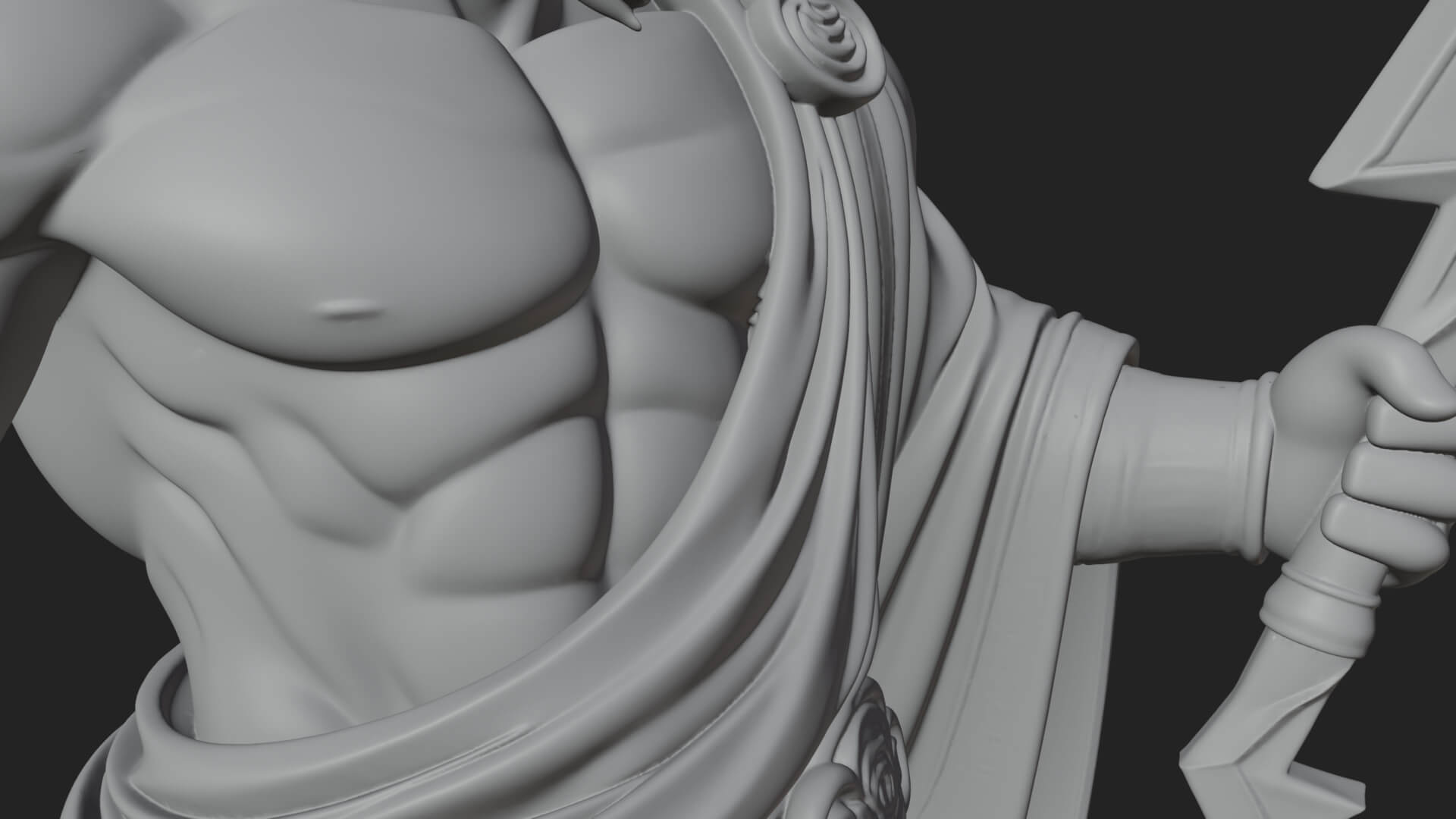 Zeus with Lightning Bolt Statue Design 22 3D Print Model 3D Model