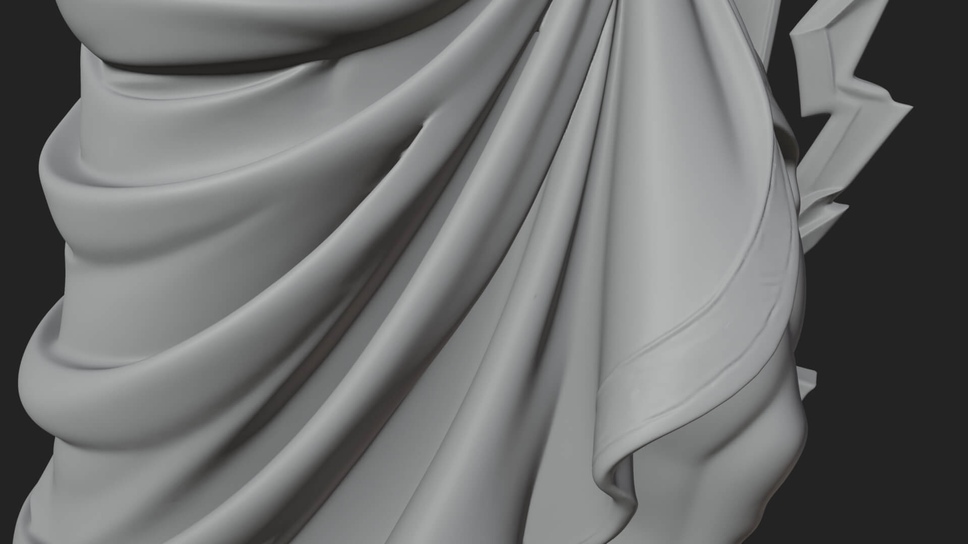 Zeus with Lightning Bolt Statue Design 22 3D Print Model 3D Model