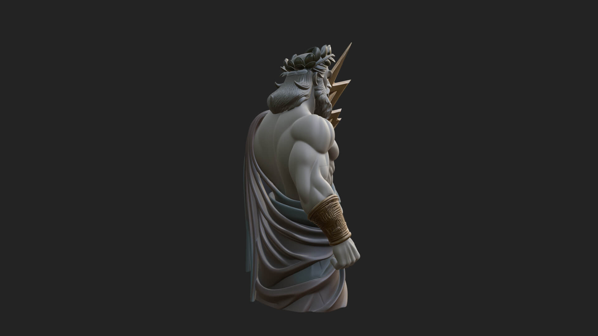 Zeus with Lightning Bolt Statue Design 23 3D Print Model 3D Model
