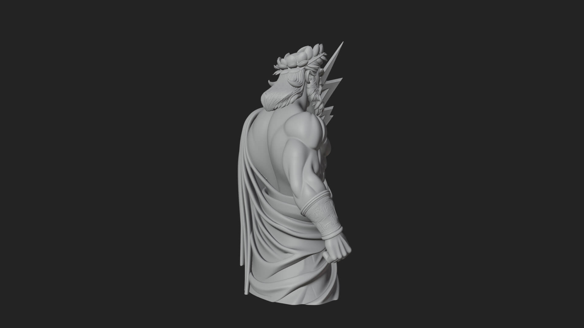 Zeus with Lightning Bolt Statue Design 23 3D Print Model 3D Model