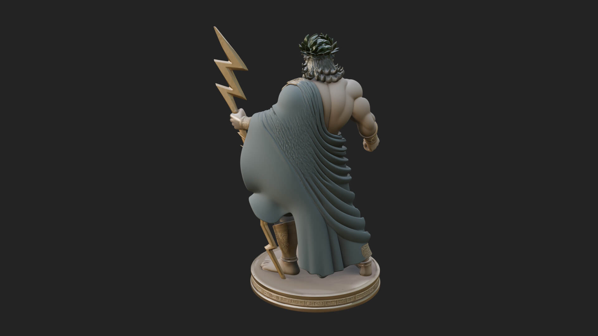 Zeus with Lightning Bolt Statue Design 24 3D Print Model 3D Model