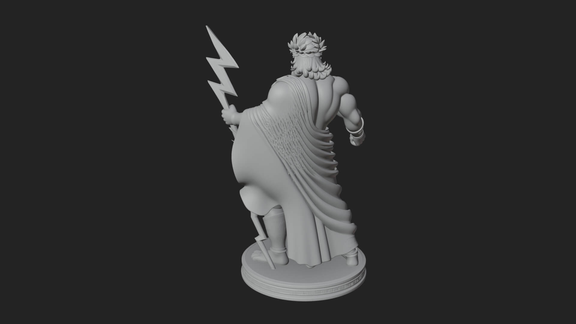 Zeus with Lightning Bolt Statue Design 24 3D Print Model 3D Model