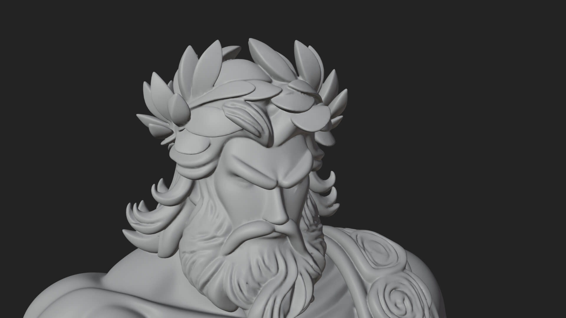 Zeus with Lightning Bolt Statue Design 24 3D Print Model 3D Model